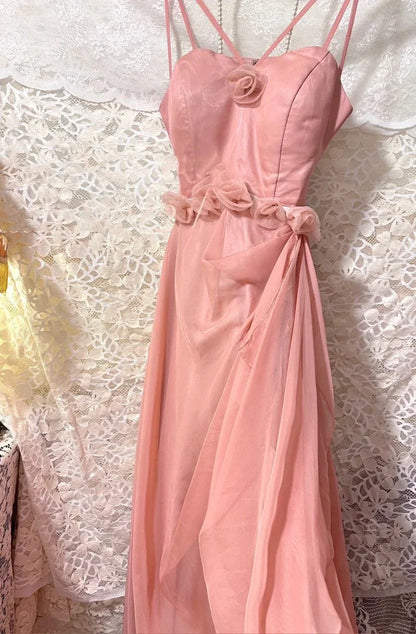 floral long chiffon ball gown party gown graduation gown simple gentle atmospheric and unique desi Bring summer colors to enhance whiteness