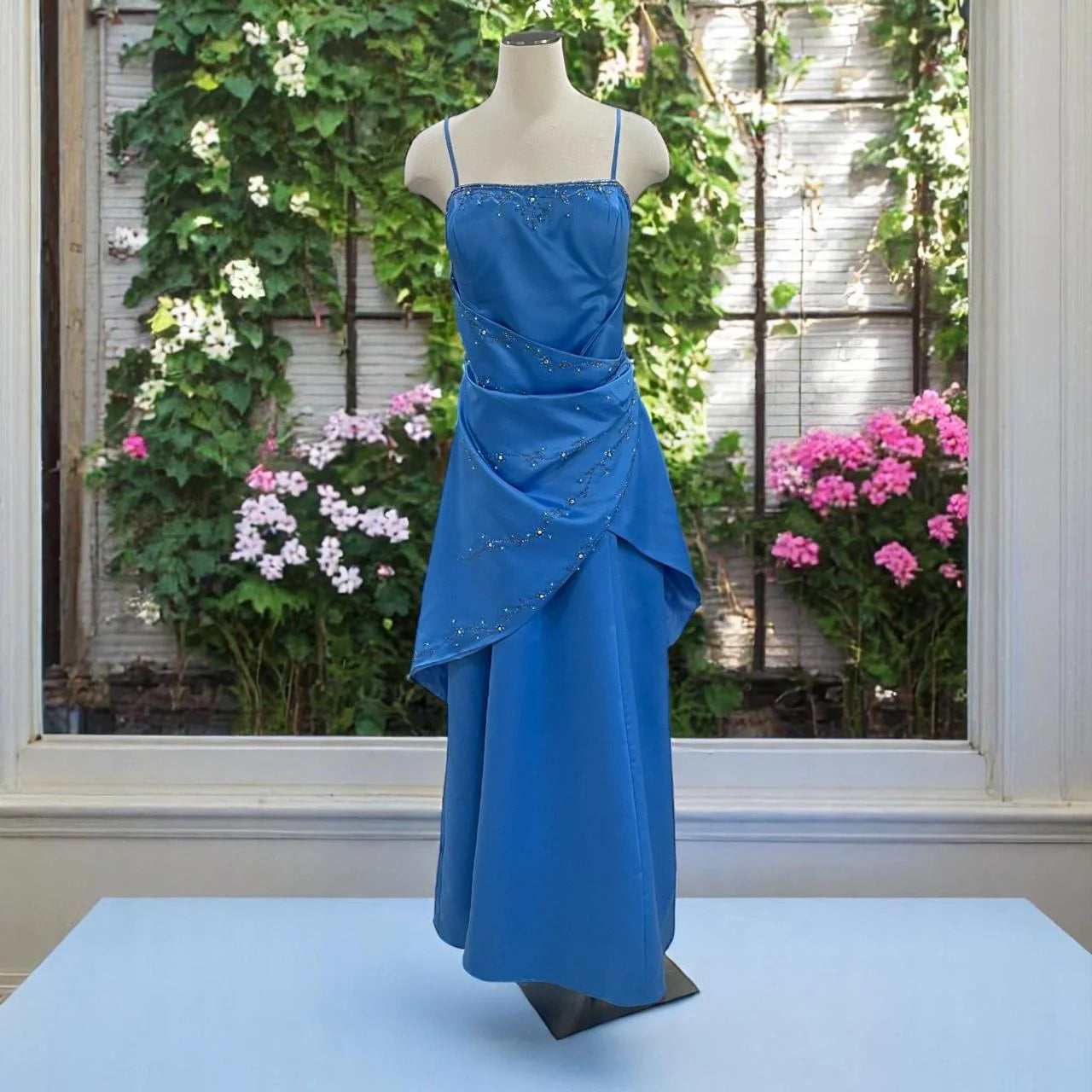 gown vintage glam ball gown floral long satin ball gown evening dress party dress