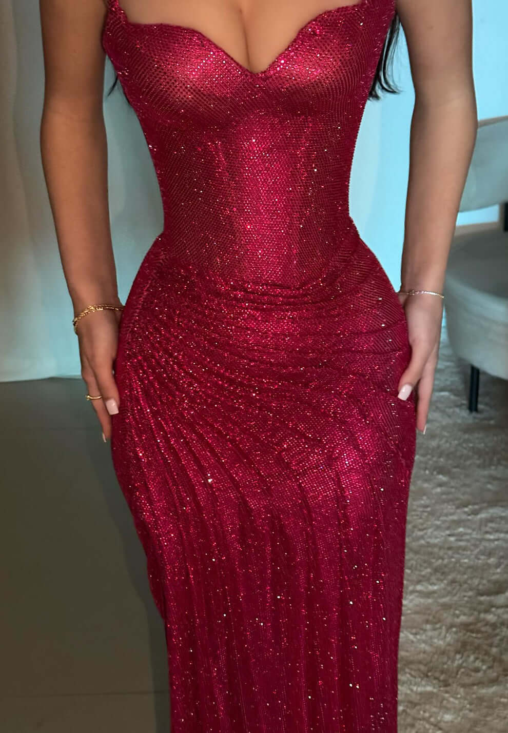 Amazing Fuchsia Sequin Prom Dress Long Mermaid Formal Gown with Split simple gentle atmospheric and unique desi Bring summer colors to enhance whiteness