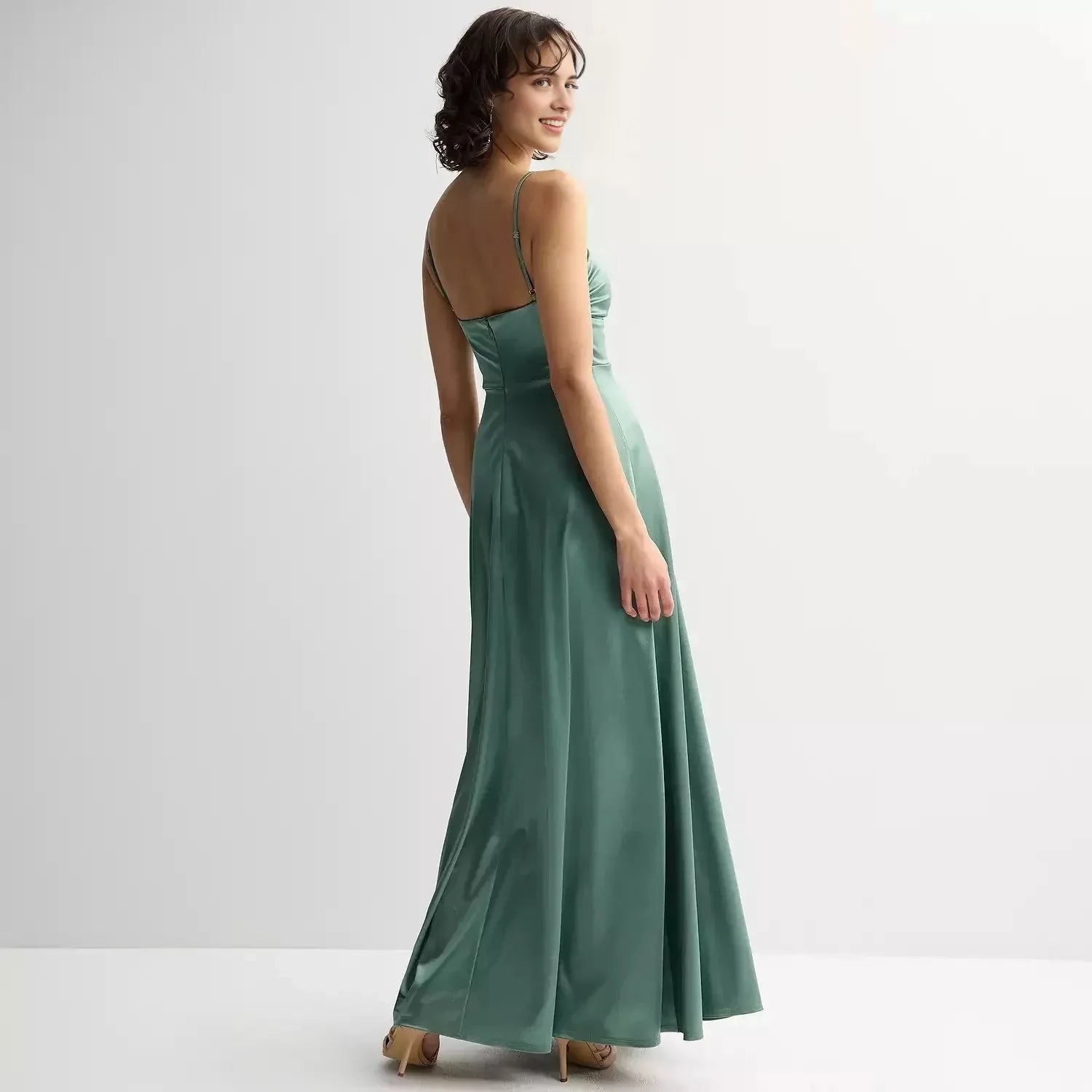 Elegant A-Line Sweetheart Spaghetti Strap Zipper Back Floor Length Prom Dress