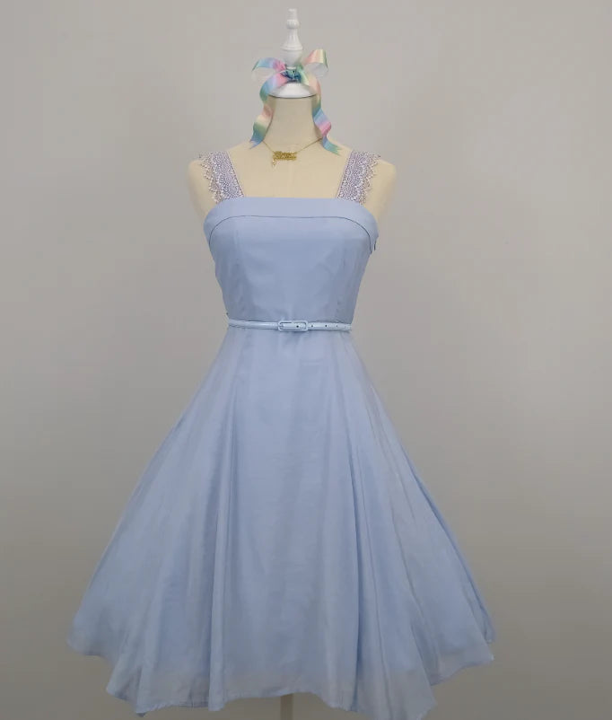 lace strap short chiffon homecoming dress prom dress holiday dress simple gentle atmospheric and unique desi Bring summer colors to enhance whiteness