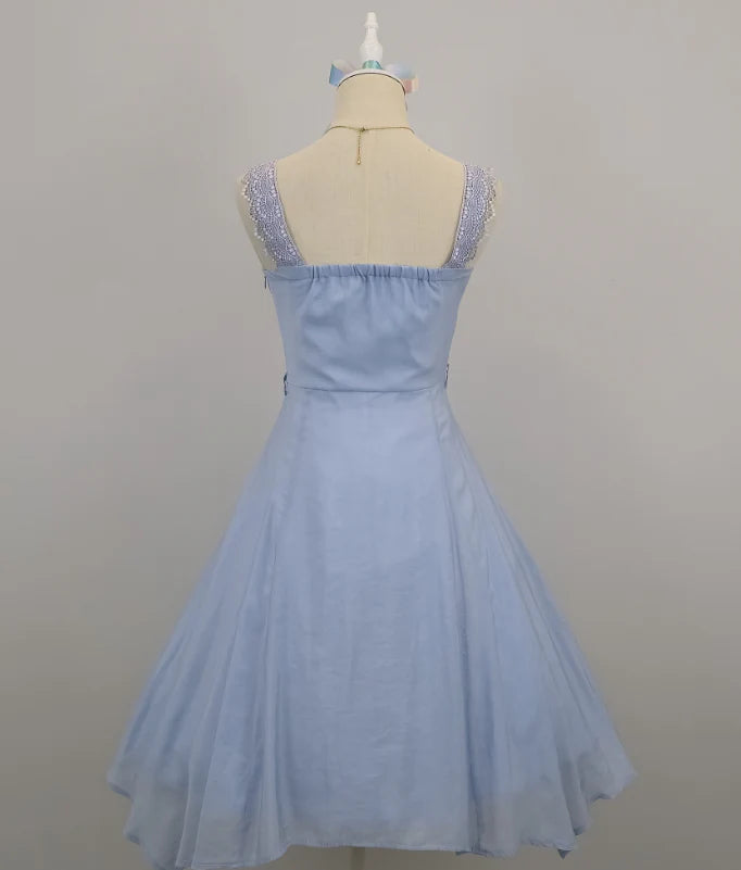 lace strap short chiffon homecoming dress prom dress holiday dress simple gentle atmospheric and unique desi Bring summer colors to enhance whiteness