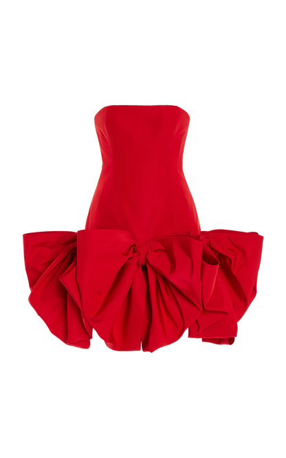 Bow-Detailed Silk Mini Dress Simple gentle beautiful and grand