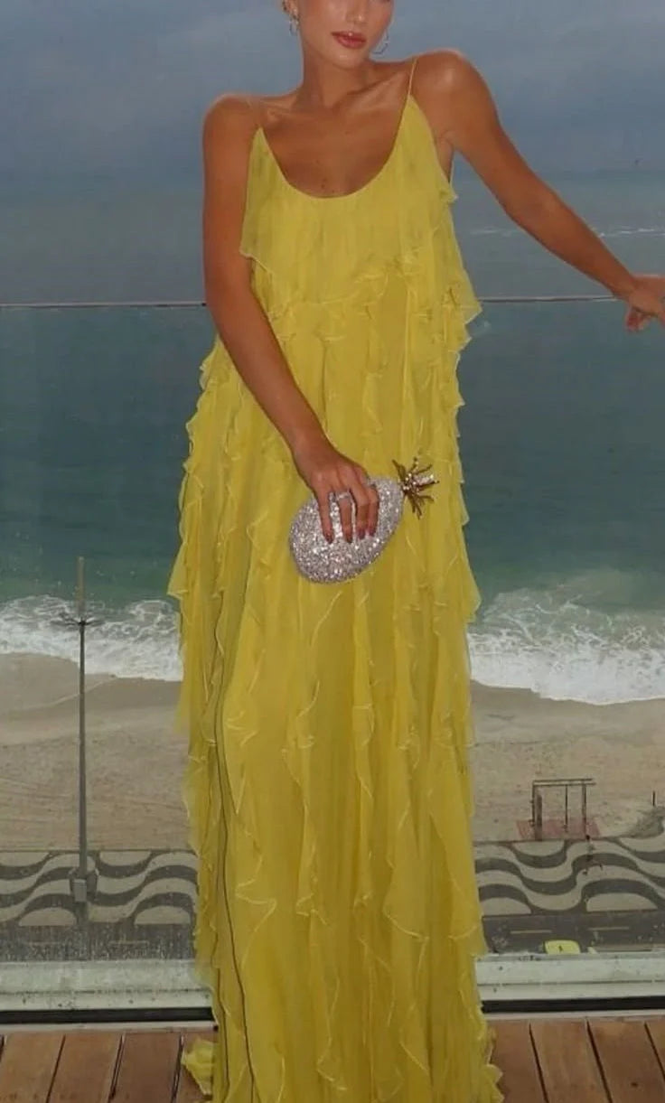 latest fashion chiffon long simple comfortable ball gown evening dress  simple gentle atmospheric and unique desi Bring summer colors to enhance whiteness