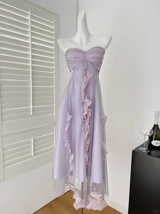 long homecoming dress party dress birthday dress simple gentle atmospheric and unique desi Bring summer colors to enhance whiteness