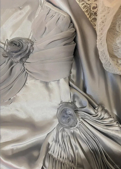 oral long satin ball gown evening gown graduation gown  simple gentle atmospheric and unique desi Bring summer colors to enhance whiteness