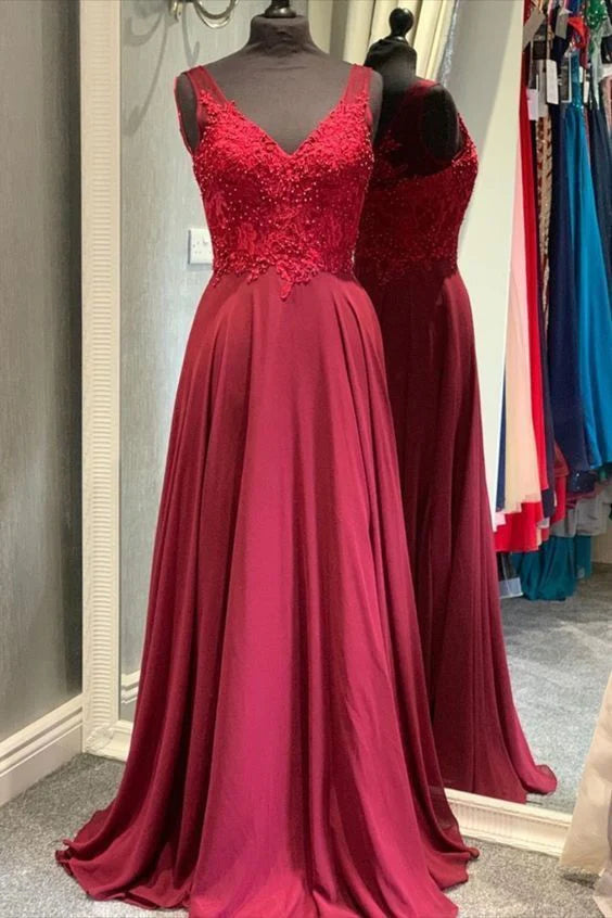 red long prom dress, simple prom dress simple gentle atmospheric and unique desi Bring summer colors to enhance whiteness
