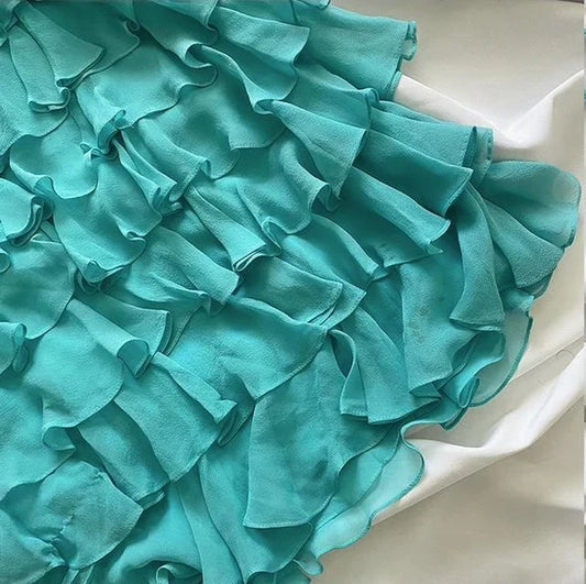 ruffled fairy chiffon homecoming dress party dress simple gentle atmospheric and unique desi Bring summer colors to enhance whiteness