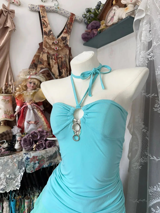 ruffled vintage elegant short chiffon homecoming dress simple gentle atmospheric and unique desi Bring summer colors to enhance whiteness