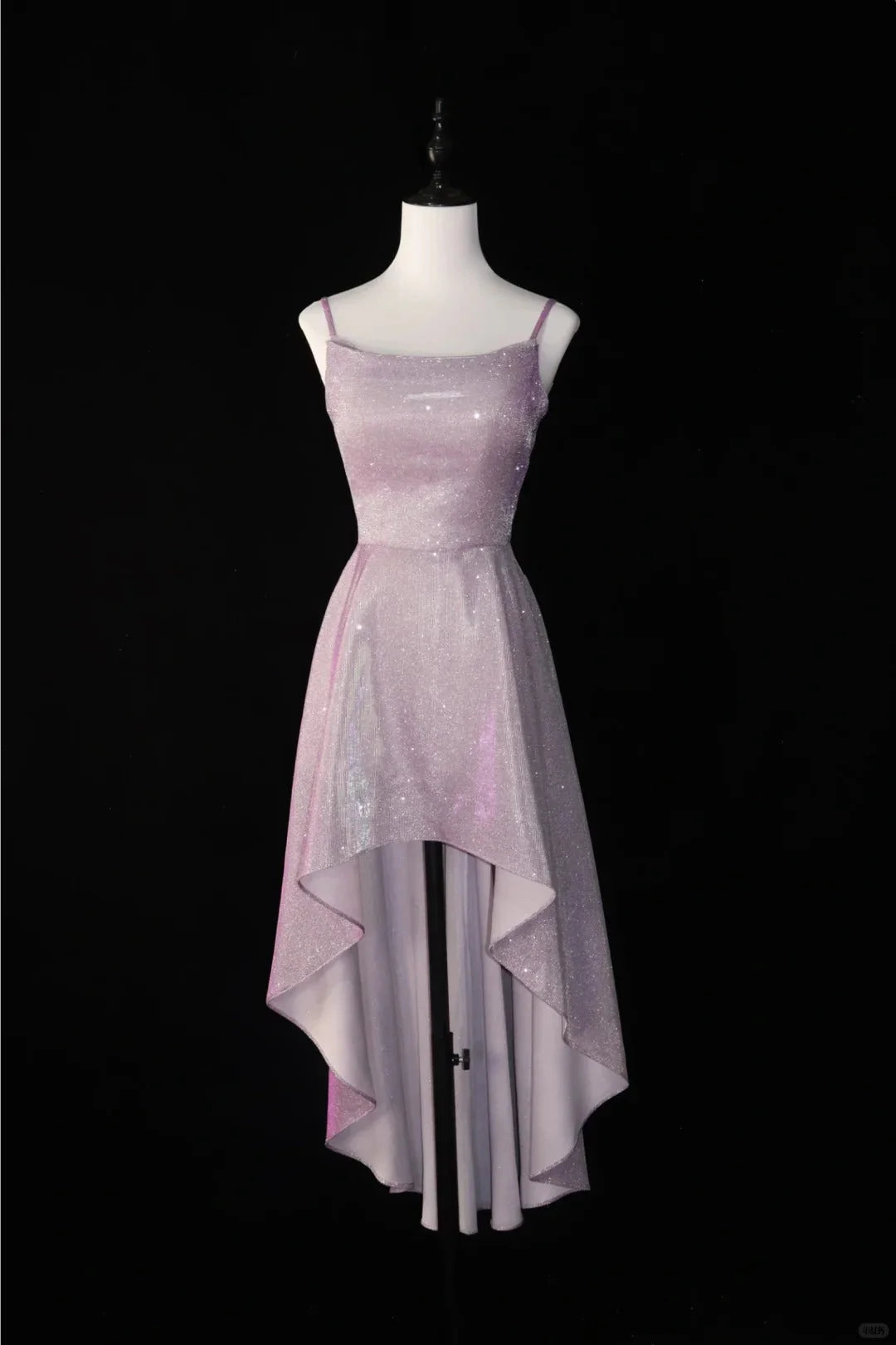 shiny homecoming dress short front and long back satin swing collar smart coming of age simple gentle atmospheric and unique desi Bring summer colors to enhance whiteness