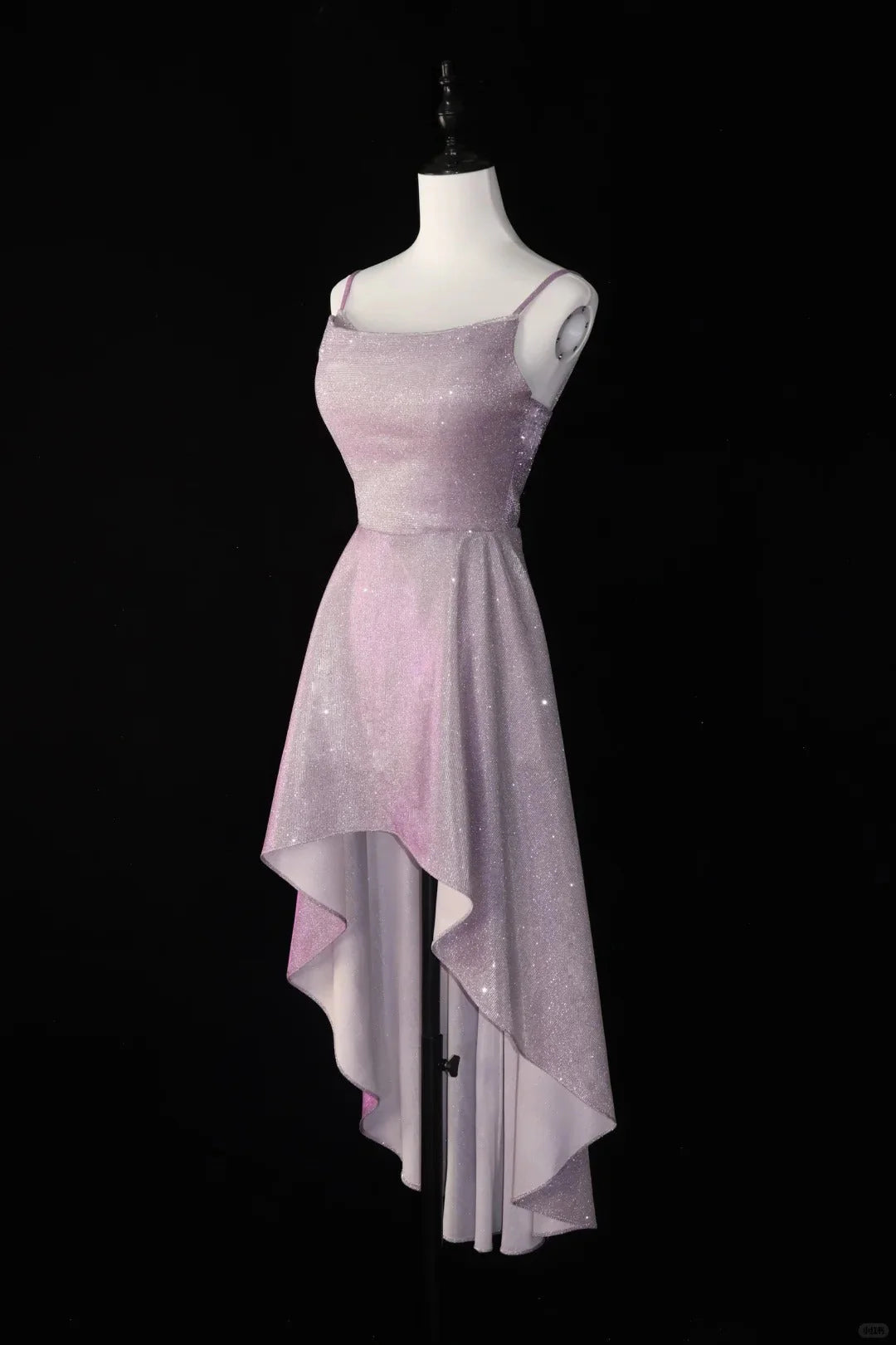 shiny homecoming dress short front and long back satin swing collar smart coming of age simple gentle atmospheric and unique desi Bring summer colors to enhance whiteness