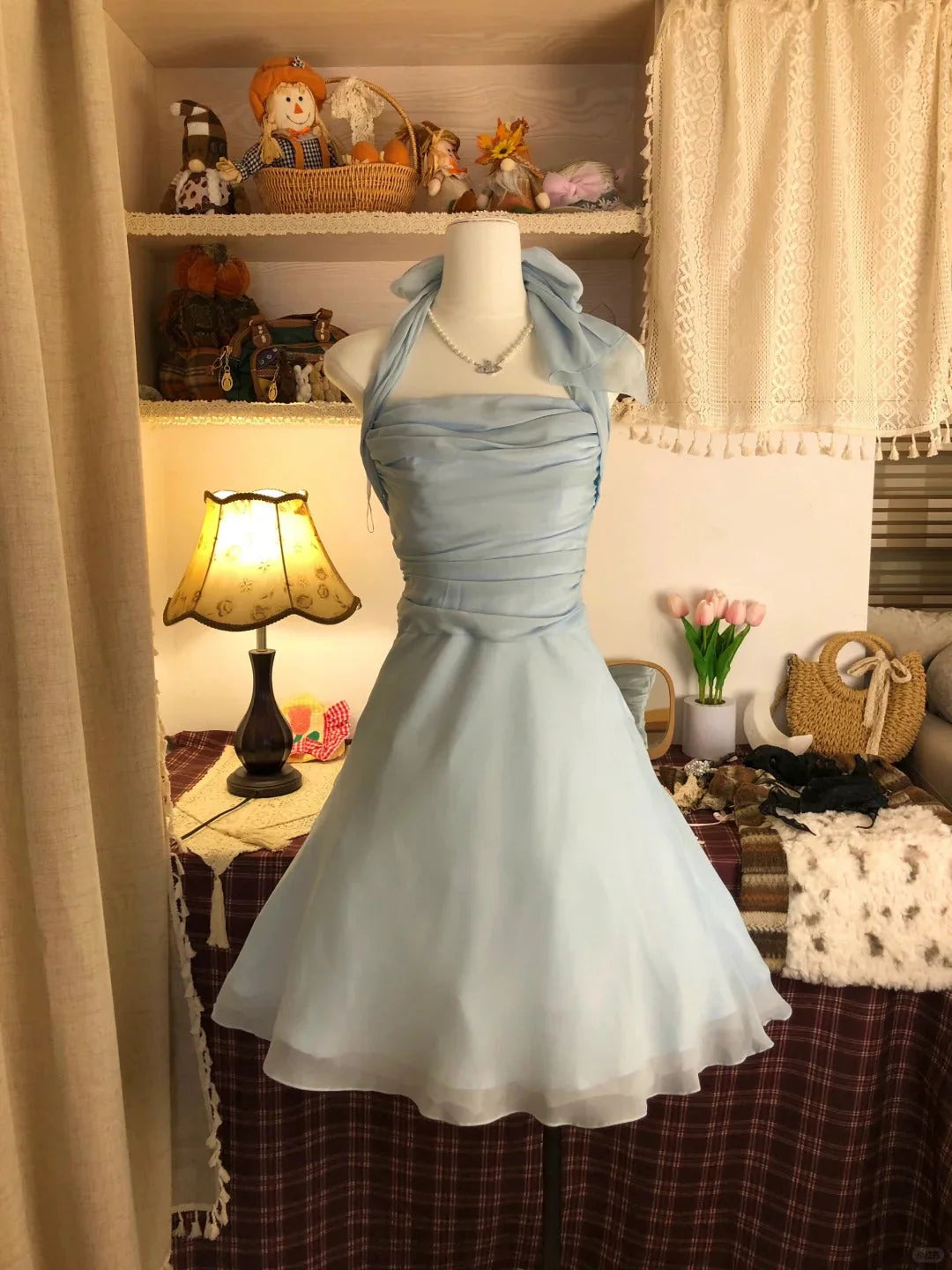 short chiffon homecoming dress birthday party dress simple gentle atmospheric and unique desi Bring summer colors to enhance whiteness