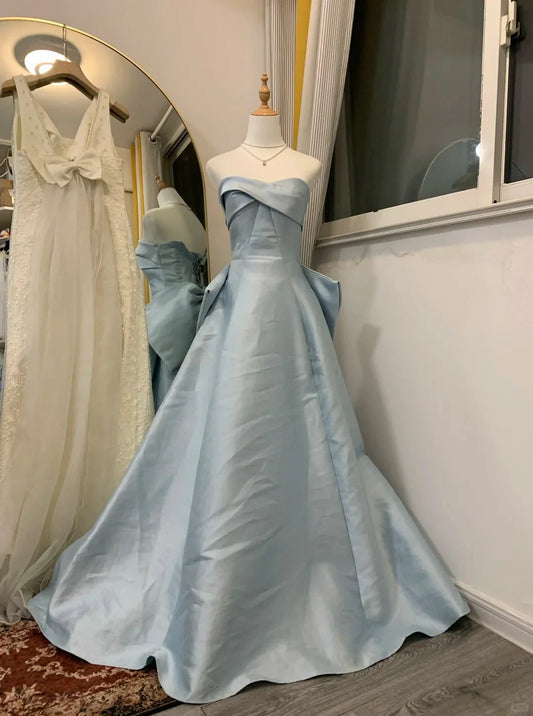 simple fashion elegant long satin ball gown evening dress simple gentle atmospheric and unique desi Bring summer colors to enhance whiteness
