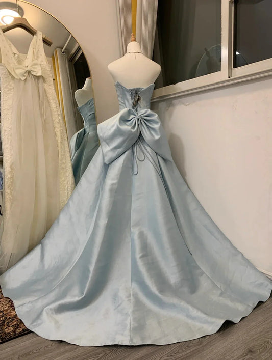 simple fashion elegant long satin ball gown evening dress simple gentle atmospheric and unique desi Bring summer colors to enhance whiteness