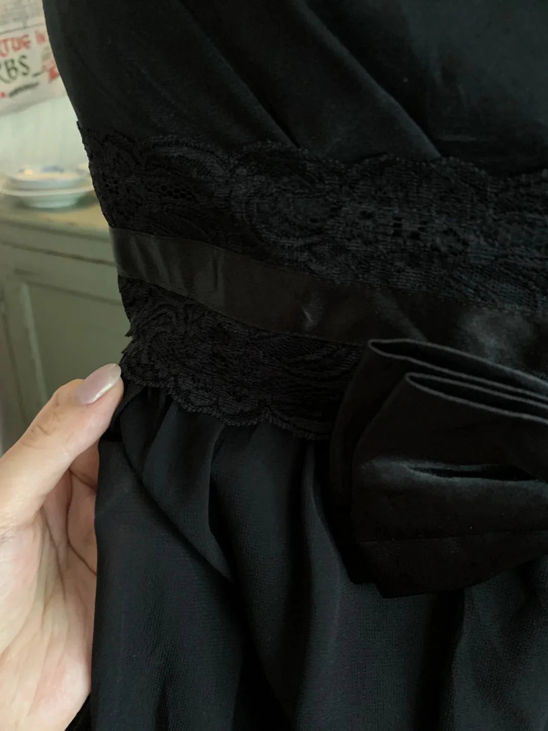 sweet cute short chiffon exquisite lace bow tie homecoming dress simple gentle atmospheric and unique desi Bring summer colors to enhance whiteness ﻿